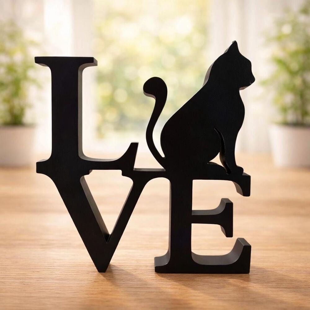 3D Printed LOVE Cat Decor Sign